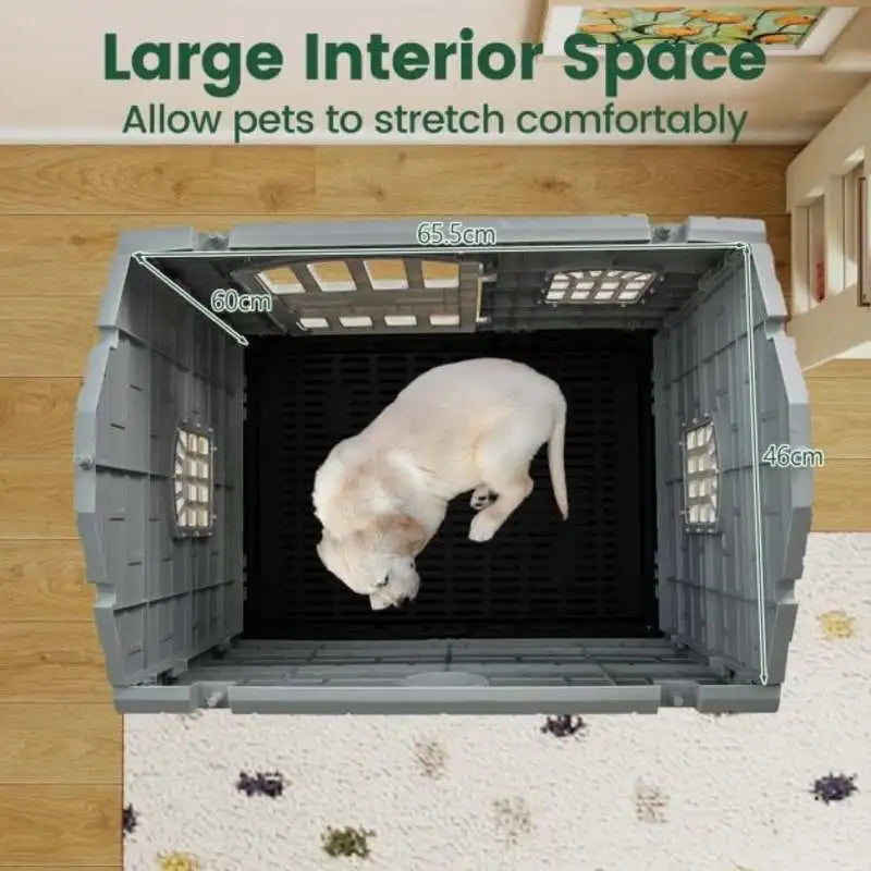 Caseta de Exterior para Perros en Color Verde con Puerta, 3 Ventanas y Suelo Desmontable - Refugio Impermeable y Robusto para Jardín
