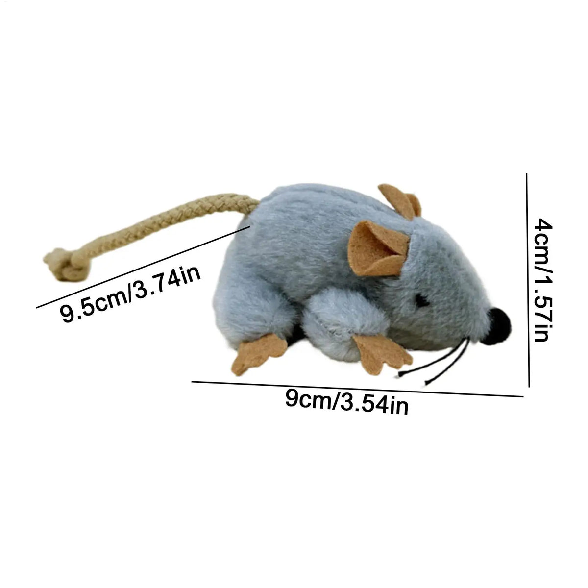 Juguete Interactivo Ratón de Peluche para Gatos – Movimiento Realista de Cola y Sonido para Estimulación de Caza e Interiores