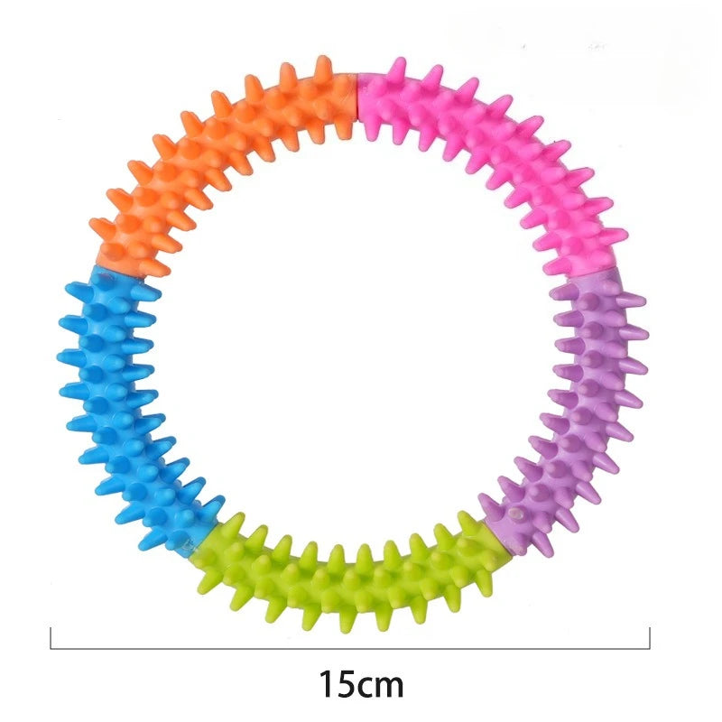 Anillo Anillo Disco Volador y Mordedor con Púas para Perros y Gatos – Juguete Interactivo de Entrenamiento y Limpiador Molar de Goma