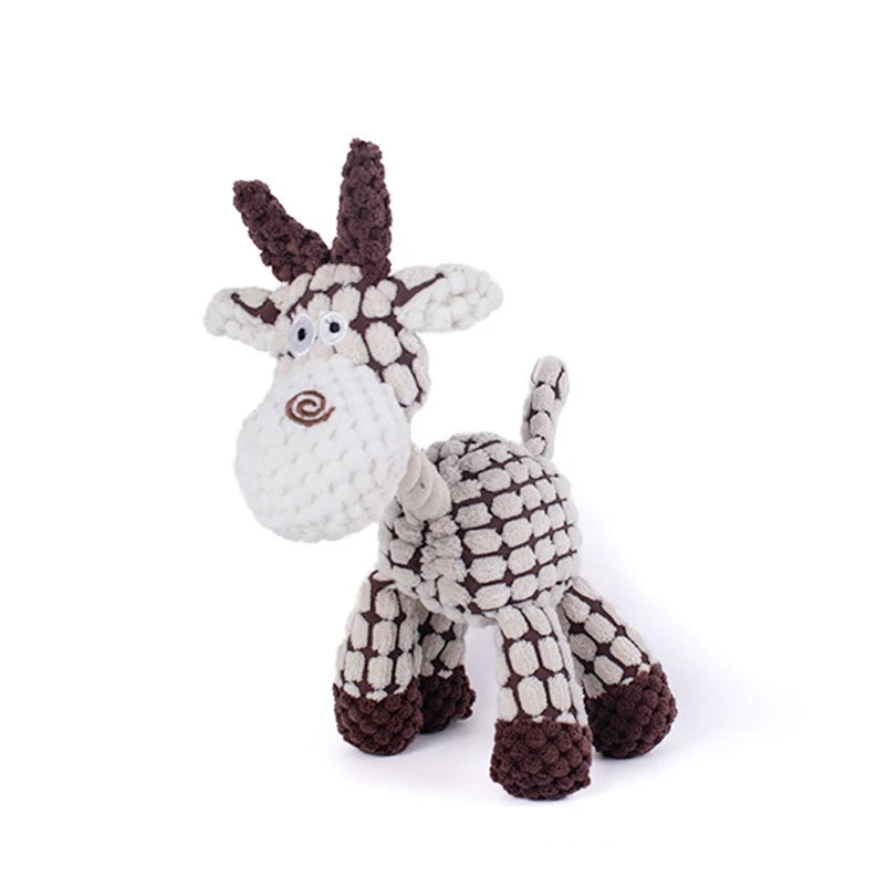 Juguete de Peluche Interactivo para Mascotas con Forma de Animal – Mordedor Limpiador Dental Antiansiedad para Perros y Gatos