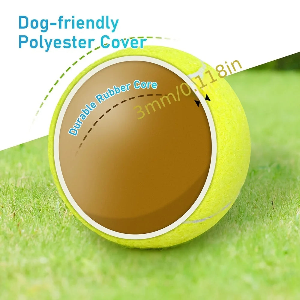 Set de 3 Pelotas de Tenis Reforzadas Prime Pets para Perros (2.5 Pulgadas) – Pelotas Interactivas con Super Rebote para Jugar al Cobro en Interiores y Exteriores