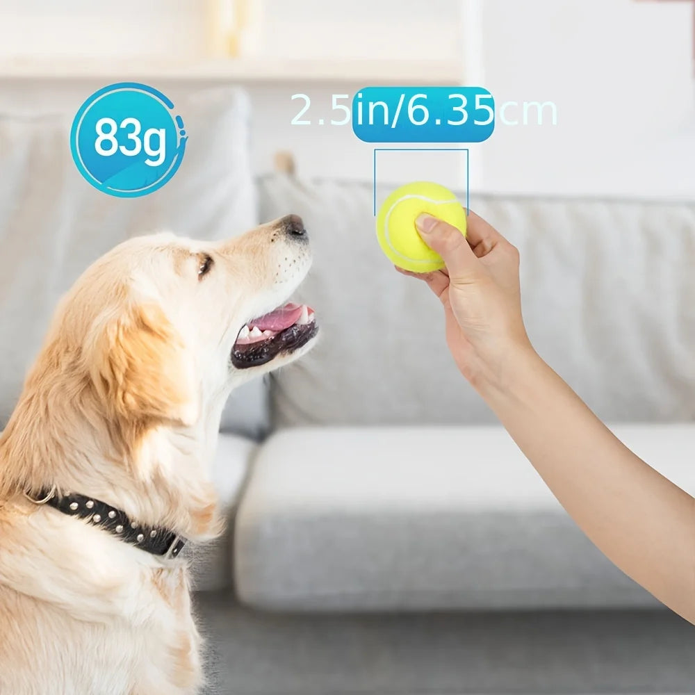 Set de 3 Pelotas de Tenis Reforzadas Prime Pets para Perros (2.5 Pulgadas) – Pelotas Interactivas con Super Rebote para Jugar al Cobro en Interiores y Exteriores