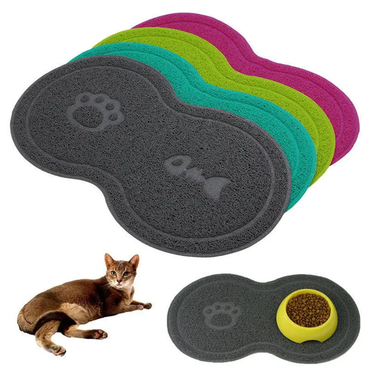 Tapete de Silicona Antideslizante e Impermeable para Platillos y Bandeja de Arena – Alfombrilla Atrapa basura y Retenedora de Comida/Agua para Gatos y Perros