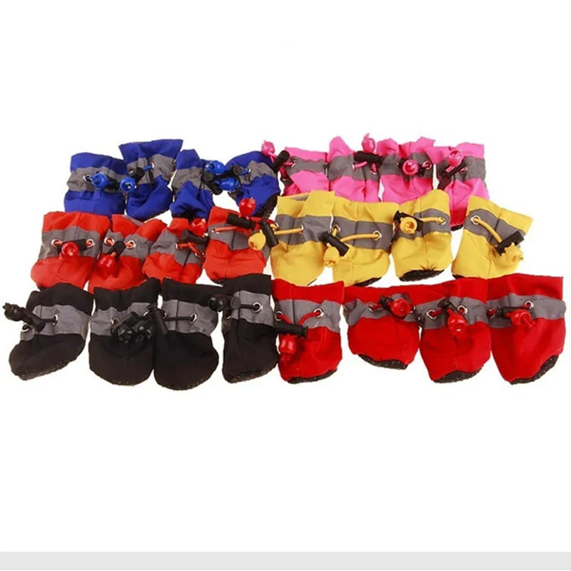 Set de 4 Botas Impermeables y Antideslizantes para Perros y Gatos – Zapatos de Lluvia y Protectores de Patas para Cachorros y Razas Pequeñas