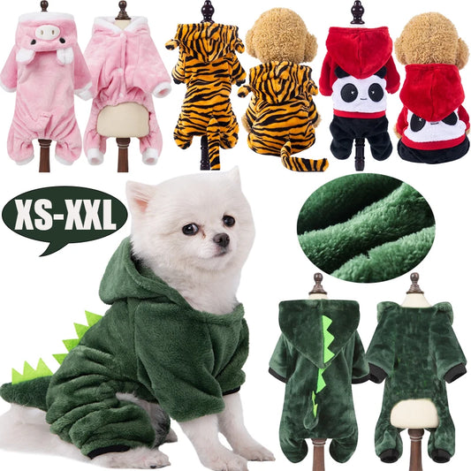 Pijama Enterizo de Franela Térmica para Perros Pequeños y Medianos – Ropa Abrigo Calientita y Suave para Mascotas, Cachorros, Chihuahua y Gatos