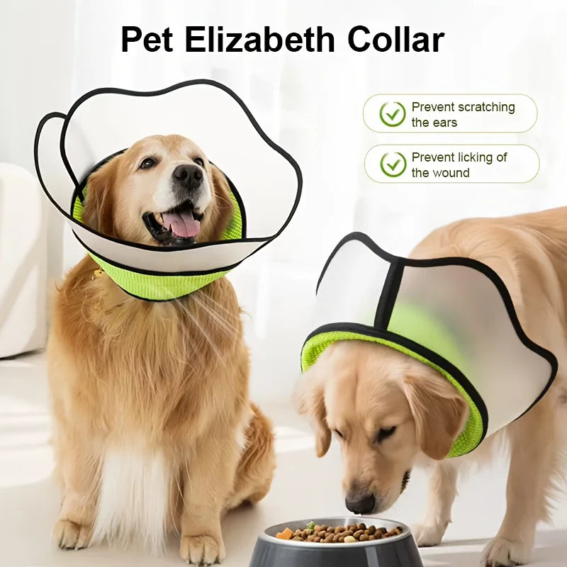 Collar Isabelino Protector para Perros y Gatos – Cono Quirúrgico Híbrido Anti-Mordeduras y Anti-Rascado, Transpirable y Ajustable