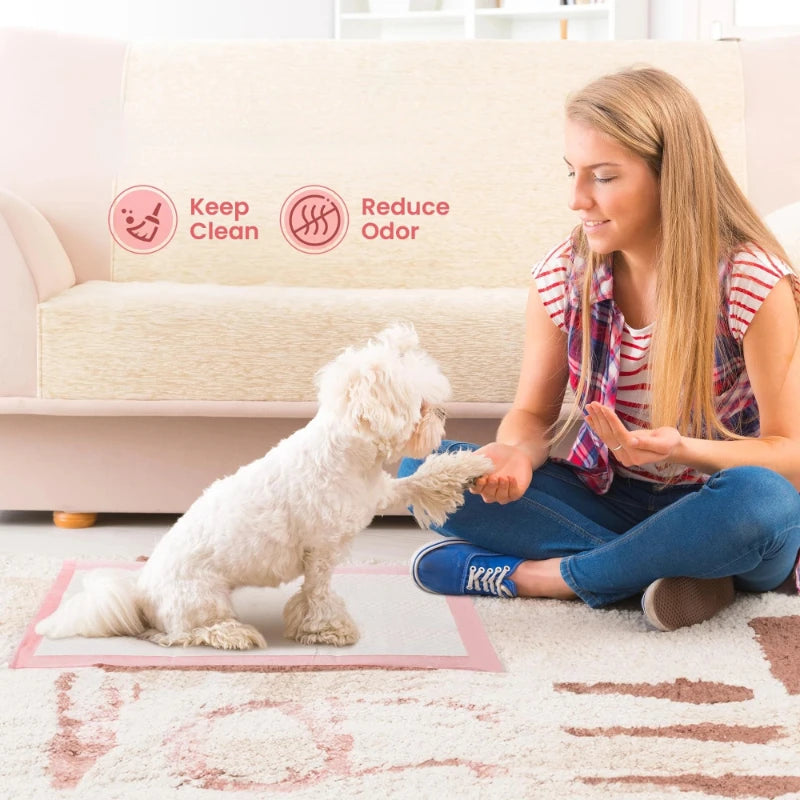Empapadores de Entrenamiento de Triple Grosor para Perros y Gatos - Alfombrillas Absorbentes Antigoteo de Secado Rápido con Control de Olores (Uso Multiuso)