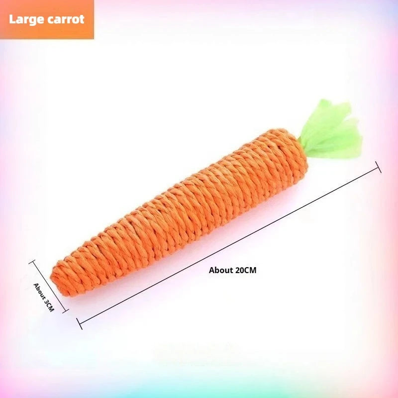 Juguete de Cuerda con Forma de Zanahoria para Gatos – Mordedor Limpiadientes y Rascador Interactivo