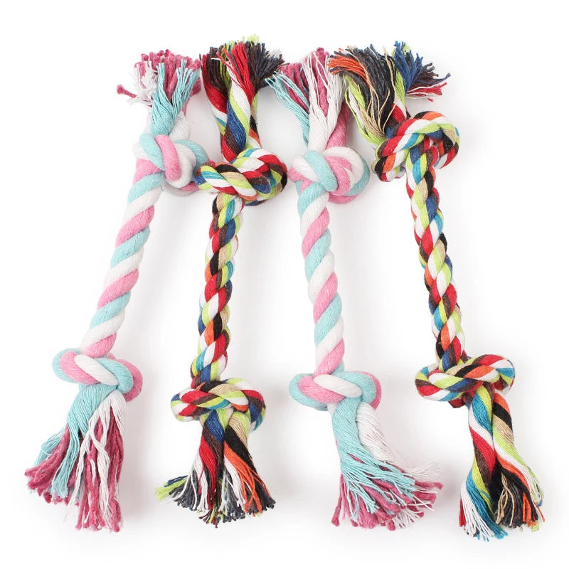 Juguete Mordedor de Cuerda de Algodón con Doble Nudo para Perros y Gatos – Cuerda Interactiva Alta Resistencia para Limpieza Dental, Masticación y Cachorros