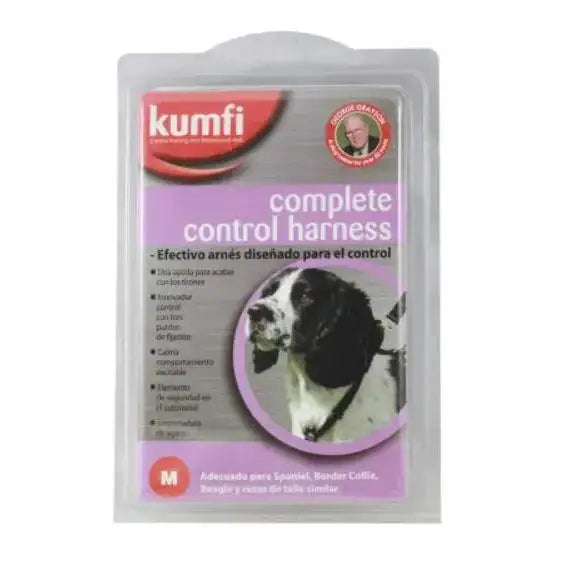 Arnés de Control Antitirones SanDimas Kumfi para Perros - Ajustable (Tallas M a XL) de Nailon Resistente con Tres Puntos de Anclaje para Paseos y Viajes Seguros