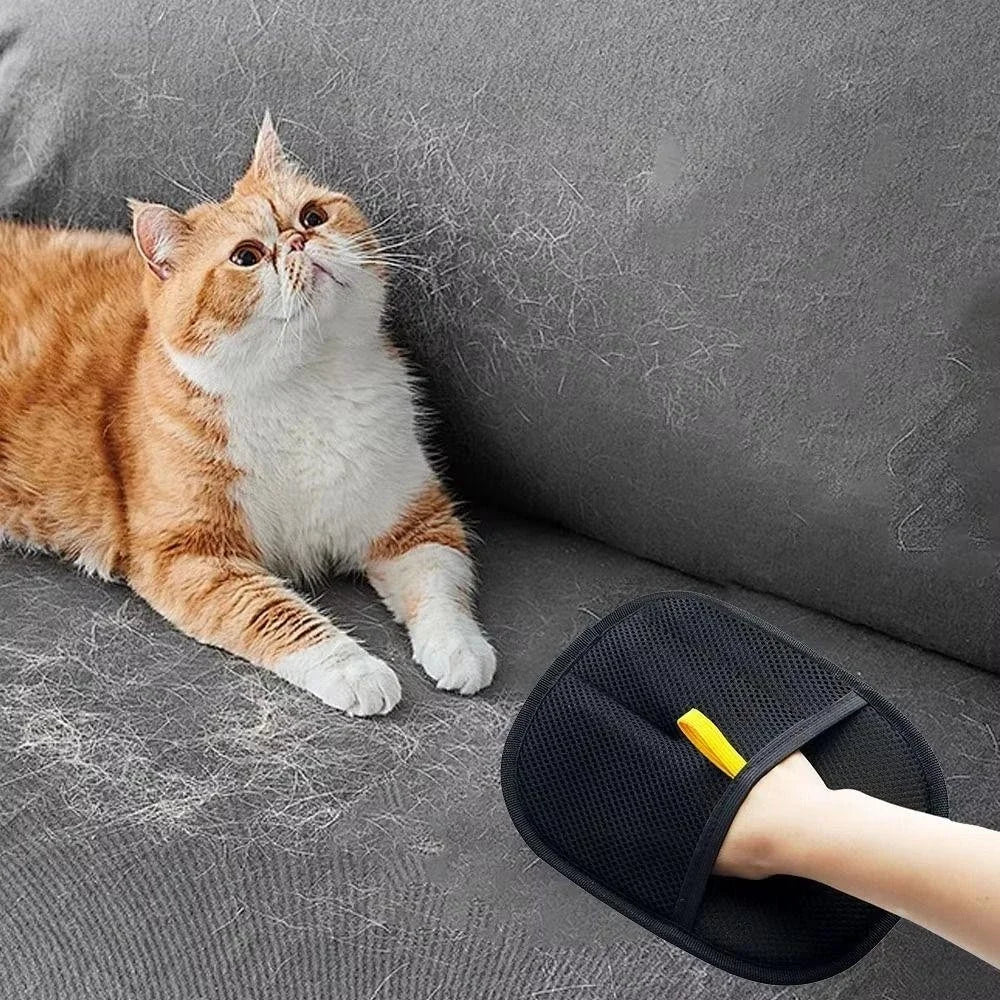 Guante Peine Quita Pelo Lavable y Portátil para Mascotas – Guante Deslanador de Silicona para Perros y Gatos, Ropa, Sofás y Masaje Bucal/Corporal