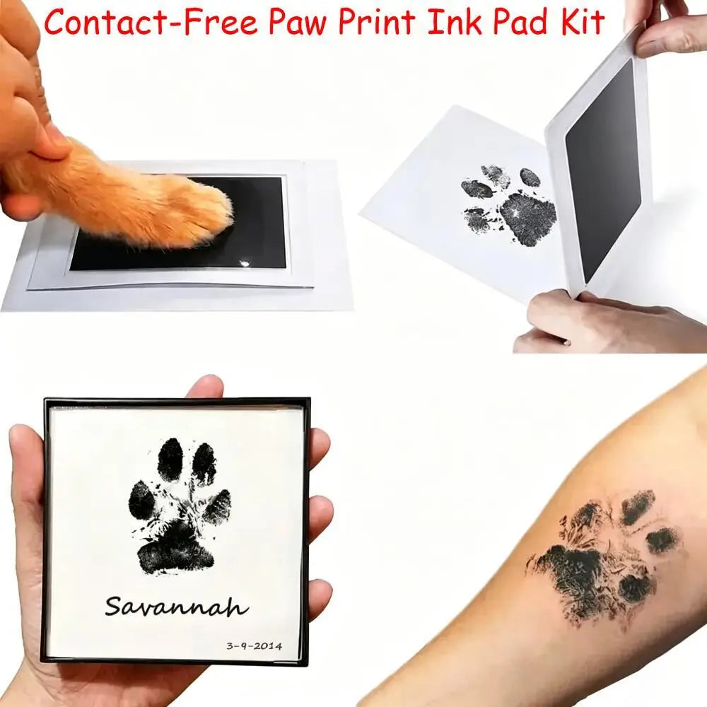 Kit de Huella de Pata de Mascota para Perros y Gatos – Almohadilla de Tinta Sin Contacto y No Tóxica para Recuerdos, Marcos y Conmemoraciones