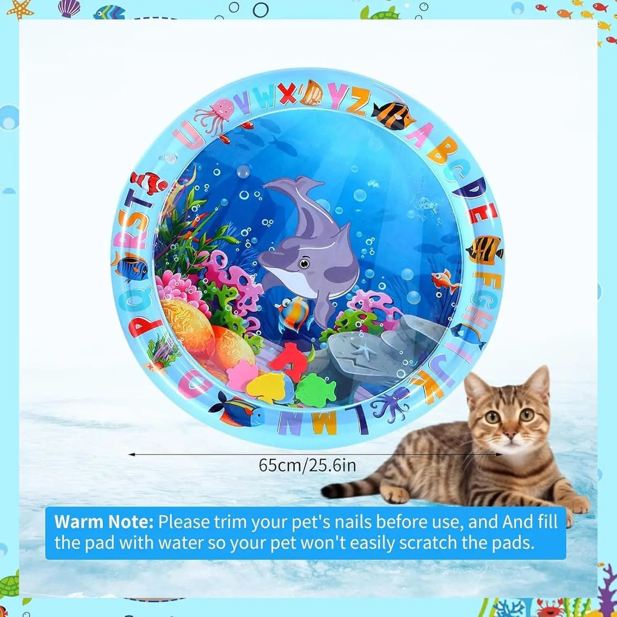 Alfombra Sensorial de Agua y Enfriamiento Reforzada para Gatos y Perros – Tapete Refrescante Interactivo para Juego Autónomo y Actividades de Verano