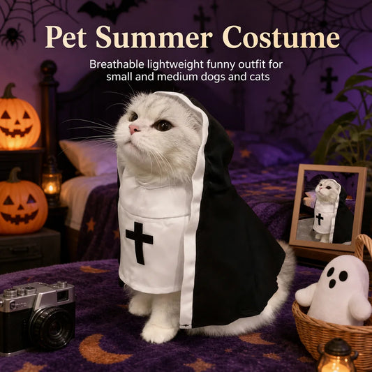 Disfraz de Bruja para Perros y Gatos Pequeños y Medianos – Traje Divertido para Halloween, Fiestas y Sesión de Fotos