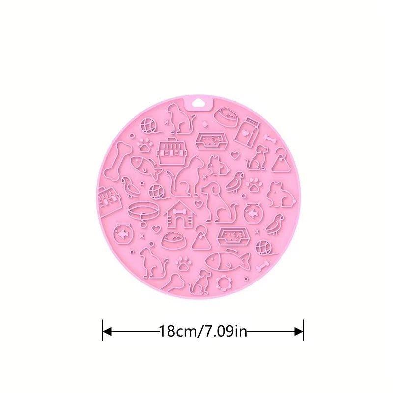 Alfombra de Silicona Antideslizante y Lick Mat Cuadrado para Perros y Gatos – Comedero Lento para Comida Húmeda y Seca, Tapete Protector Impermeable para Agua y Alimento