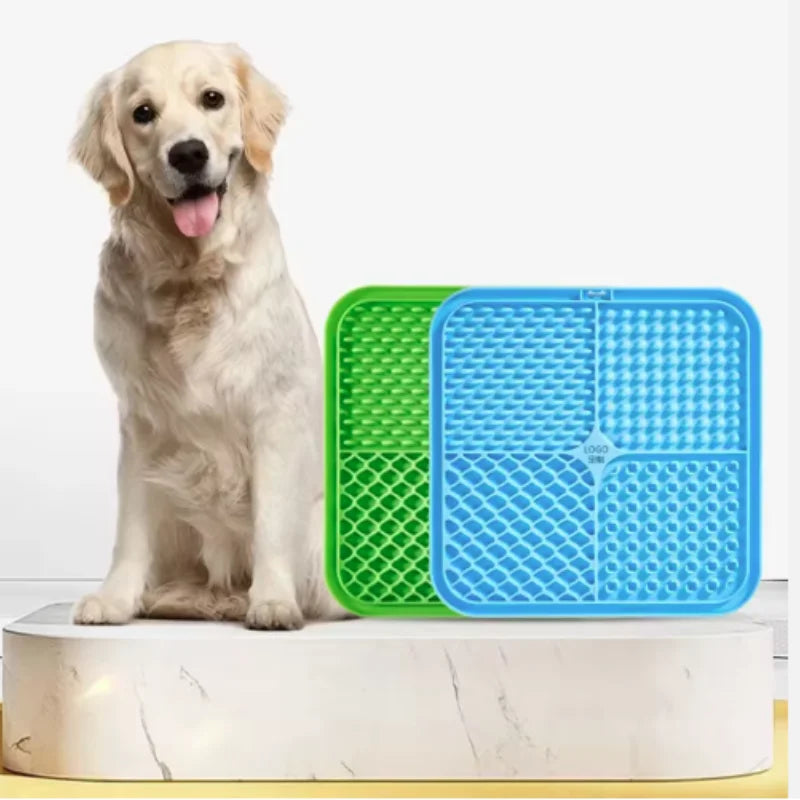 Alfombra de Silicona de Lamedero para Perros con Ventosa – Plato de Alimentación Lenta y Anti-Estrés para Baño, Cuidado de Mascotas y Entrenamiento