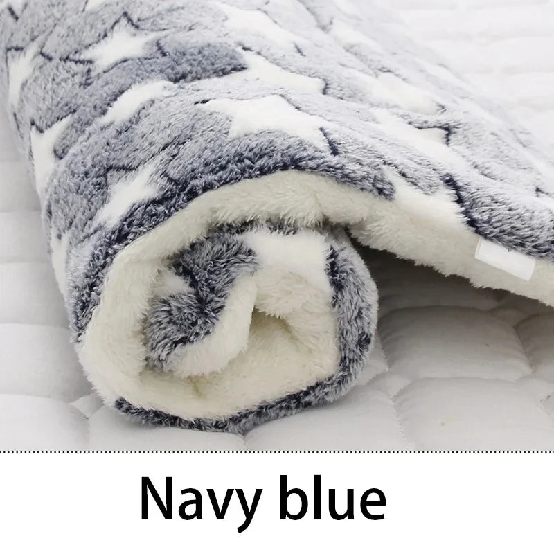Cama Colchón y Manta de Franela Suave para Perros y Gatos - Cojín Acolchado Cálido para Cachorros y Mascotas Medianas o Grandes (Ideal para Invierno)