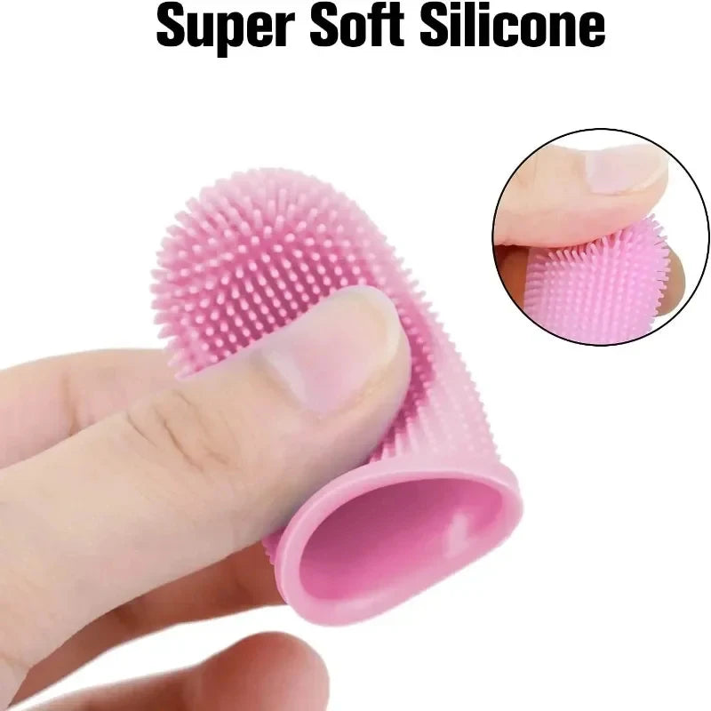 Cepillo de Dientes de Silicona para Dedos de Perros y Gatos – Limpiador Bucal de Silicona No Tóxica para Sarro, Placa y Mal Aliento
