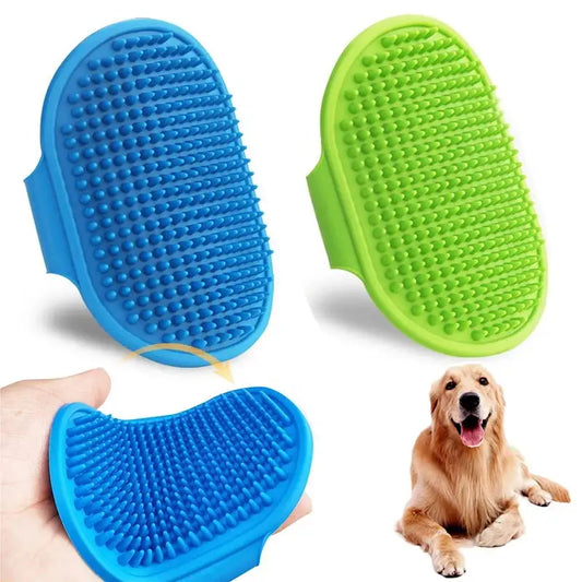 Guante Cepillo de Silicona Suave para Baño y Deslanado de Perros y Gatos – Peine Masajeador, Removedor de Pelo Suelto y Accesorio de Ducha