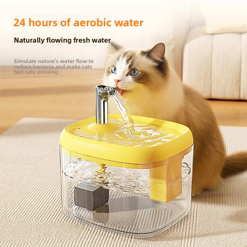 Fuente de Agua Automática Transparente para Mascotas (1,5 L) – Bebedero