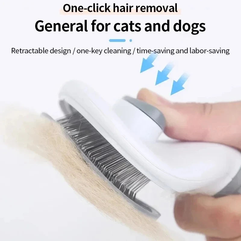 Cepillo Autolimpiante Deslanador para Perros y Gatos – Peine Quita Pelo y Desenredante con Botón de Expulsión para Cuidado e Higiene de Mascotas