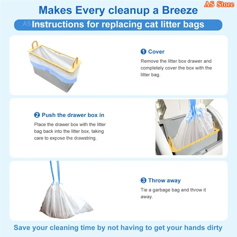 Bolsas de Basura Resistentes para Arenero Autolimpiable para Gatos - Pack Antigoteo de Gran Resistencia, Control de Olores y Ajuste Perfecto