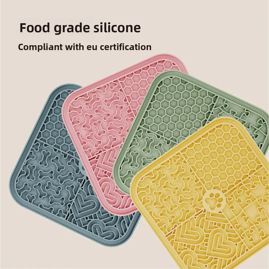 Alfombra de Silicona de Alimentación Lenta para Perros y Gatos – Lick Mat Anti ansiedad, Antideslizante y Relajante para Baño, Cuidado y Premios