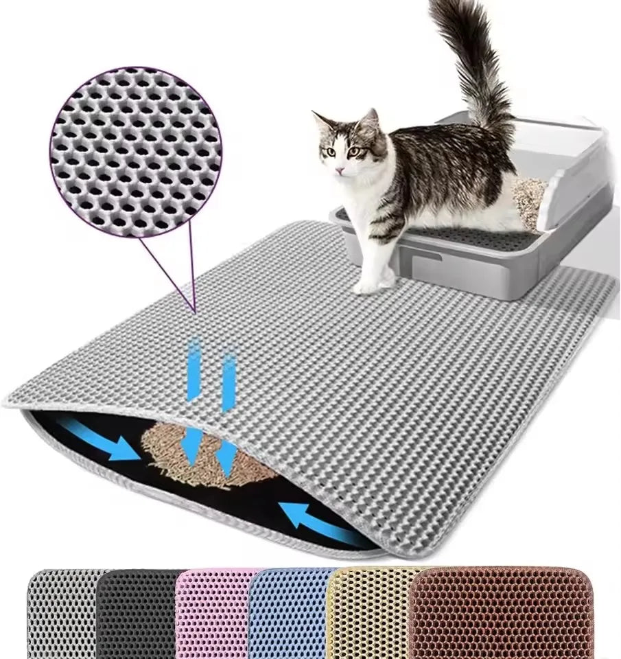 Alfombrilla Recuperadora de Arena para Gatos – Doble Capa e Impermeable