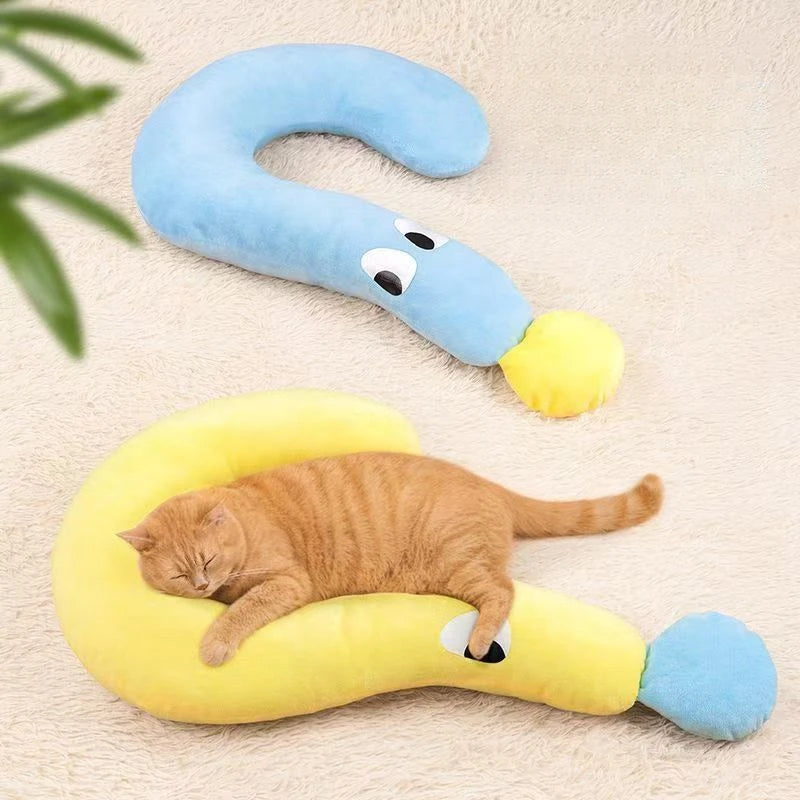 Almohada Cervical en Forma de U para Perros y Gatos – Cojín Ergonómico y Suave de Descanso Profundo para Cachorros y Gatitos