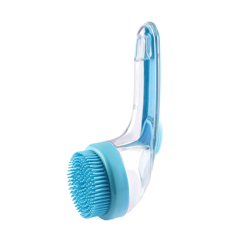 Cepillo de Baño con Dispensador de Champú para Perros y Gatos – Cepillo Masajeador Ergonómico de Silicona para Baño, Limpieza Profunda y Cuidado de Piel