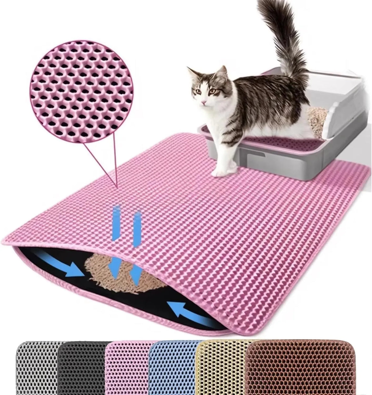 Alfombrilla Recuperadora de Arena para Gatos – Doble Capa e Impermeable