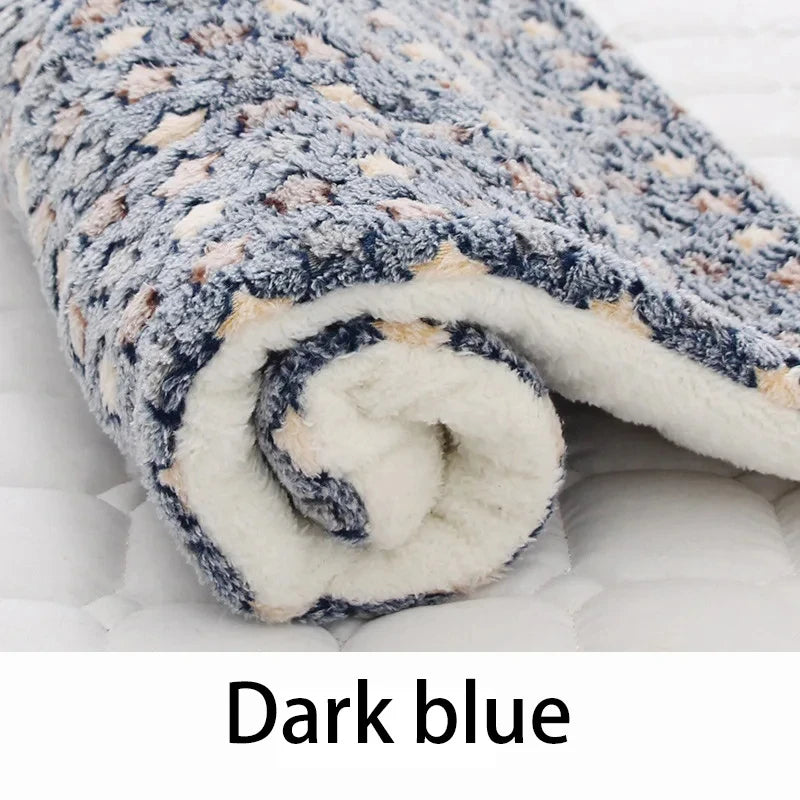 Cama Colchón y Manta de Franela Suave para Perros y Gatos - Cojín Acolchado Cálido para Cachorros y Mascotas Medianas o Grandes (Ideal para Invierno)