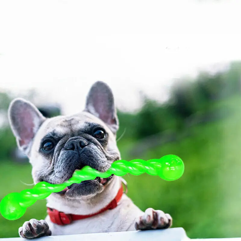 Juguete Mordedor de Goma Resistente para Perros Medianos y Grandes – Palo Masajeador y Limpiador Dental Interactivo
