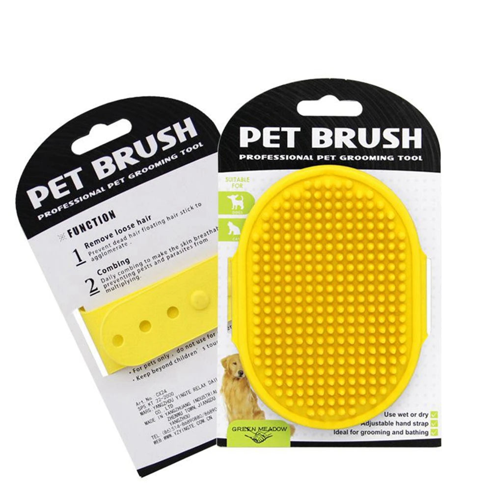 Guante Cepillo de Silicona Suave para Baño y Deslanado de Perros y Gatos – Peine Masajeador, Removedor de Pelo Suelto y Accesorio de Ducha
