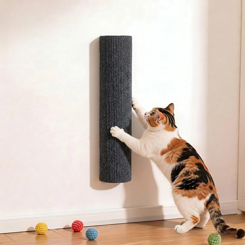 Rascador Autoadhesivo de Pared para Gatos - Panel Vertical Anticaída con Adhesivo Protector y Juguete Interactivo para Superficies