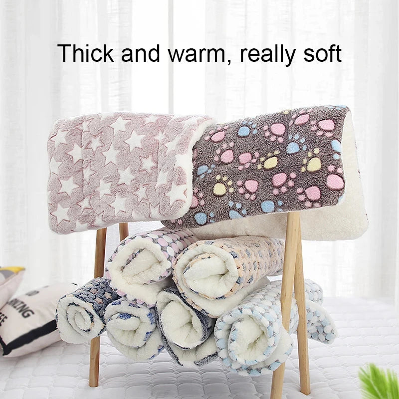 Cama Colchón y Manta de Franela Suave para Perros y Gatos - Cojín Acolchado Cálido para Cachorros y Mascotas Medianas o Grandes (Ideal para Invierno)