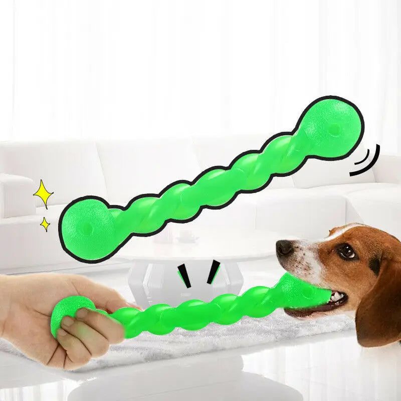 Juguete Mordedor de Goma Resistente para Perros Medianos y Grandes – Palo Masajeador y Limpiador Dental Interactivo