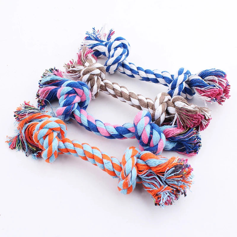 Juguete Mordedor de Cuerda de Algodón con Doble Nudo para Perros y Gatos – Cuerda Interactiva Alta Resistencia para Limpieza Dental, Masticación y Cachorros