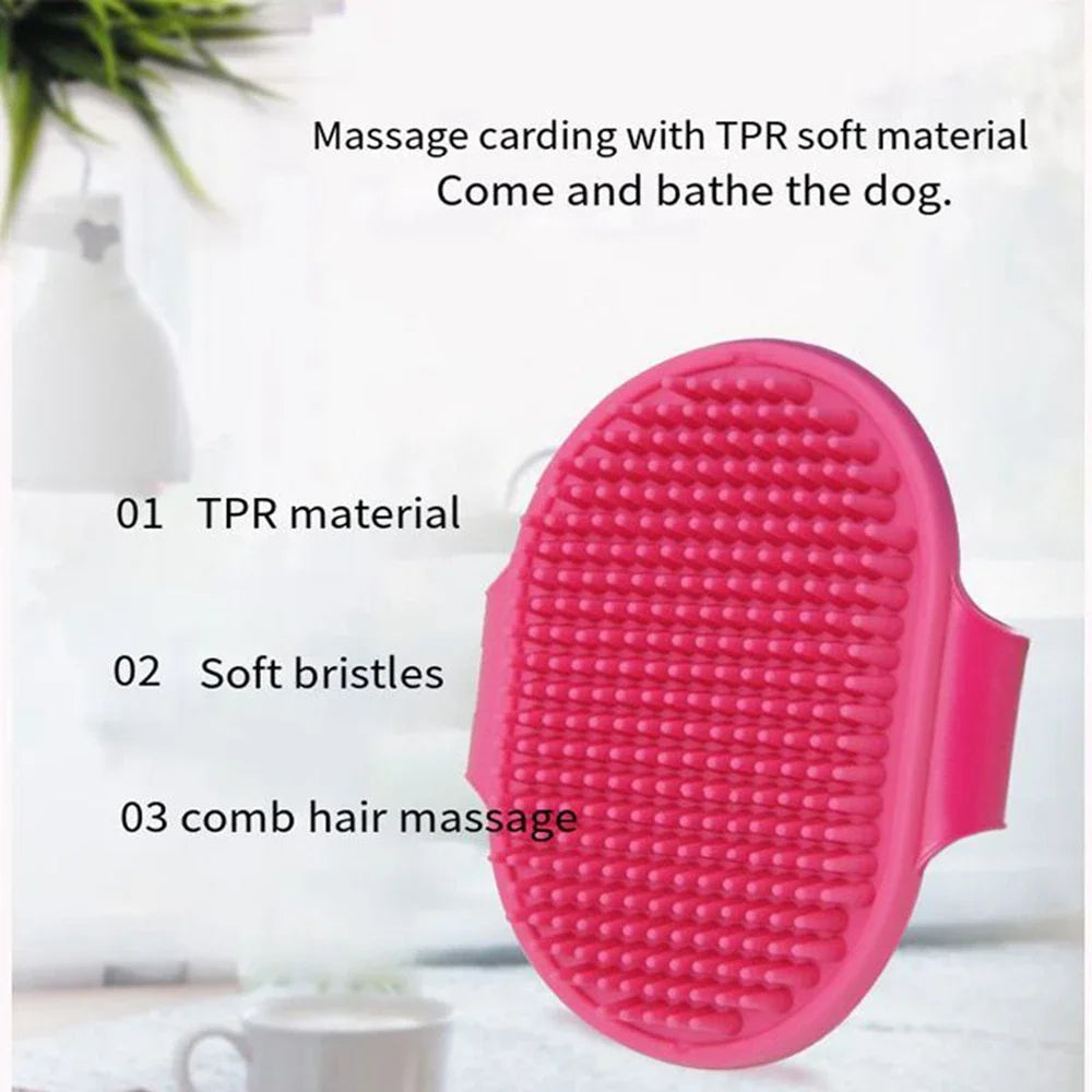 Guante Cepillo de Silicona Suave para Baño y Deslanado de Perros y Gatos – Peine Masajeador, Removedor de Pelo Suelto y Accesorio de Ducha