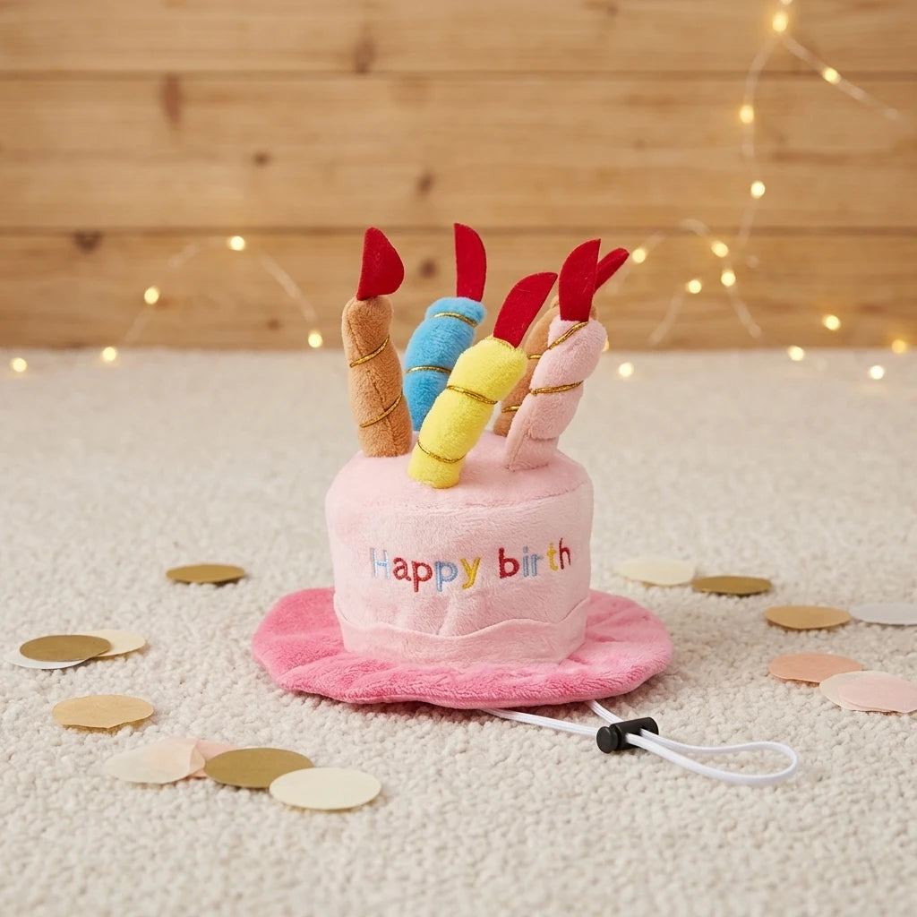 Set de Gorro de Fiesta de Cumpleaños y Juguete para Perros y Gatos – Kit Celebración Cómodo, Resistente a Mordeduras y Accesorio para Fotos