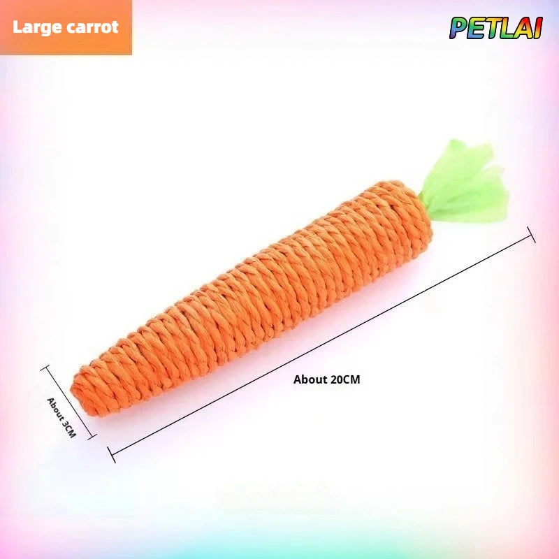 Juguete de Cuerda con Forma de Zanahoria para Gatos – Mordedor Limpiadientes y Rascador Interactivo