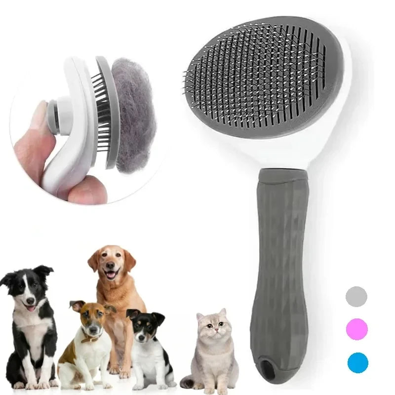 Cepillo Autolimpiante Deslanador para Perros y Gatos – Peine Quita Pelo y Desenredante con Botón de Expulsión para Cuidado e Higiene de Mascotas