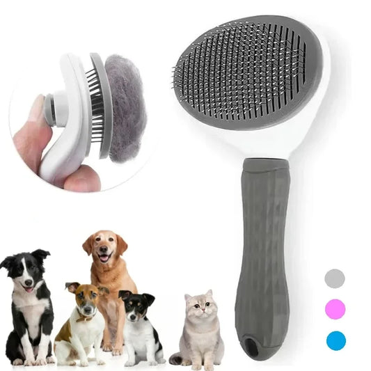 Cepillo Autolimpiante Deslanador para Perros y Gatos – Peine Quita Pelo y Desenredante con Botón de Expulsión para Cuidado e Higiene de Mascotas