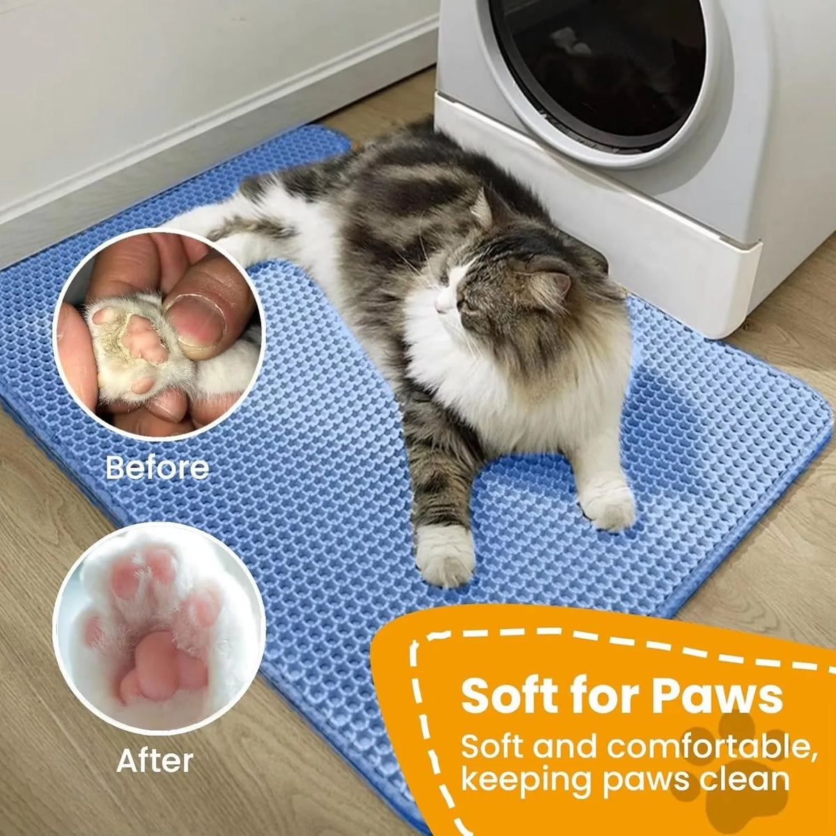 Alfombrilla Recuperadora de Arena para Gatos – Doble Capa e Impermeable