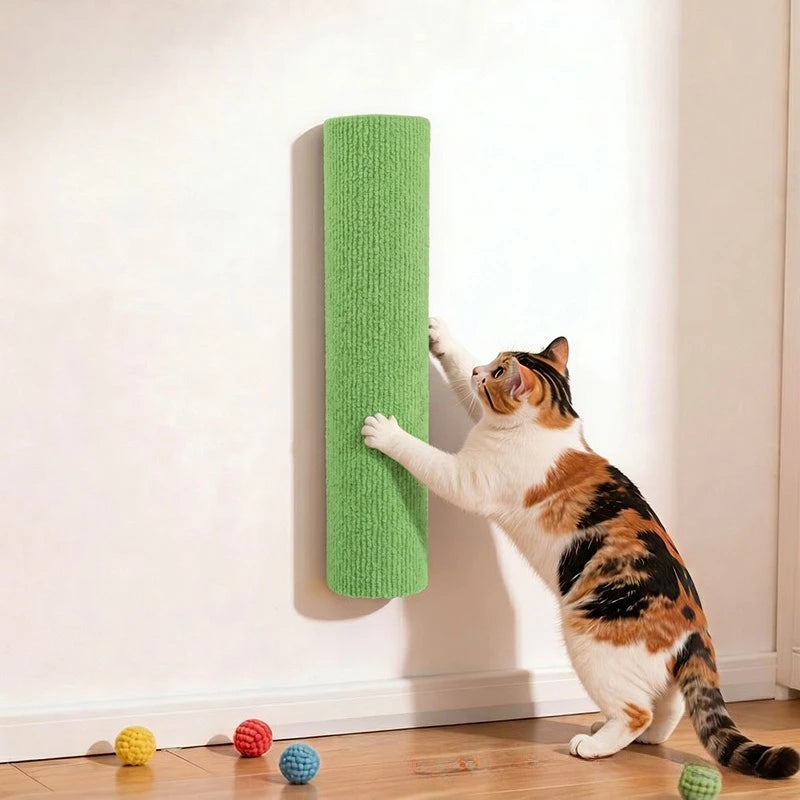 Rascador Autoadhesivo de Pared para Gatos - Panel Vertical Anticaída con Adhesivo Protector y Juguete Interactivo para Superficies