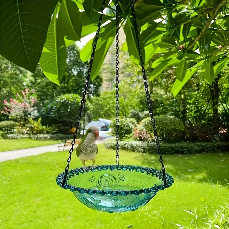 Comedero y Bebedero Colgante para Pájaros de Jardín – Bandeja Multiusos de Exterior y Soporte Decorativo