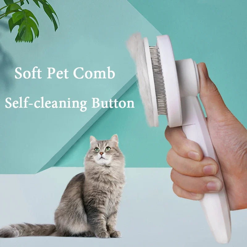 Peine de Púas metálicas para Eliminación de Pelo Muerto y Grooming de Mascotas