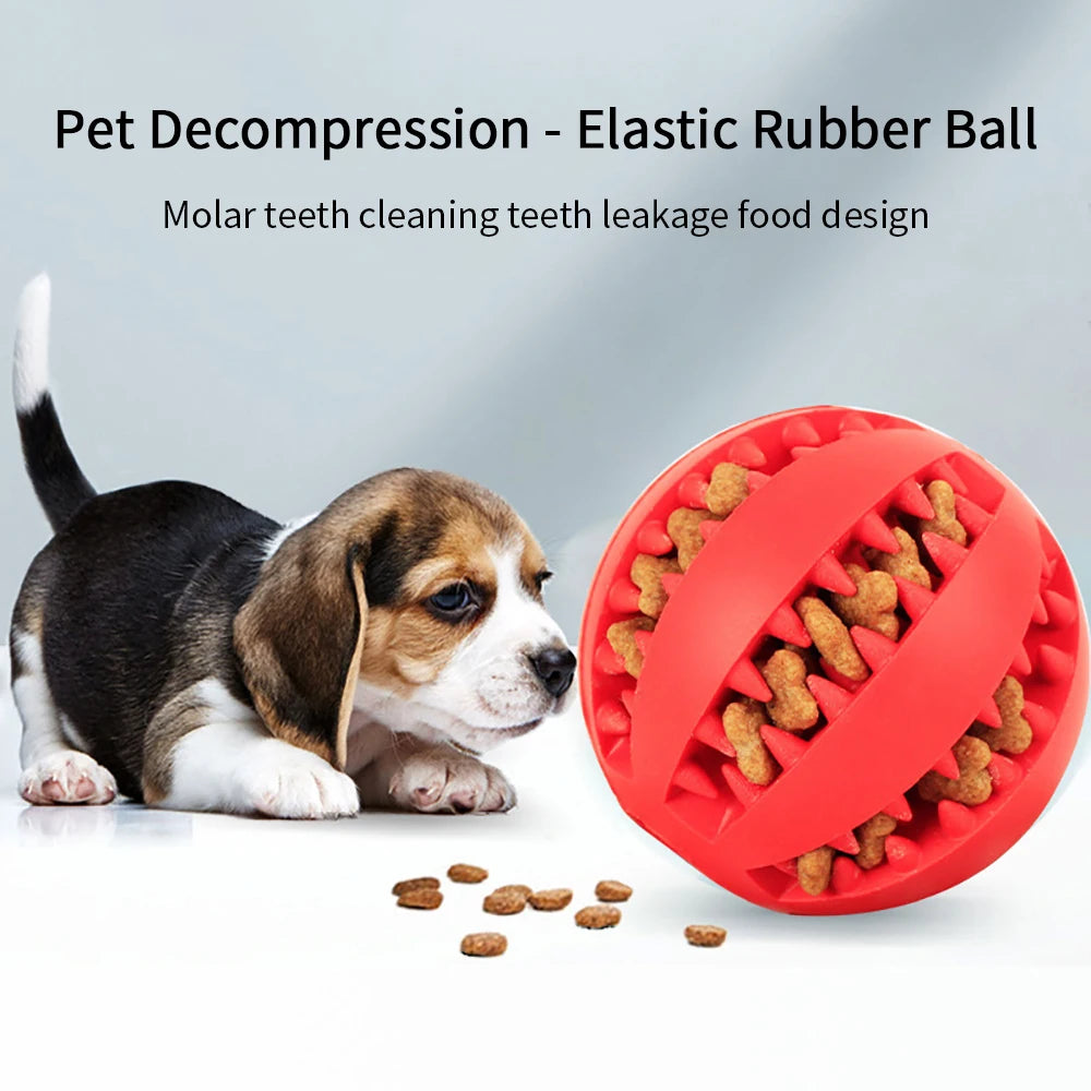 Pelota Interactiva de Goma con Dispensador de Comida para Perros – Juguete Mordedor Rebotador, Limpieza Dental y Estimulación Mental para Cachorros y Razas Pequeñas