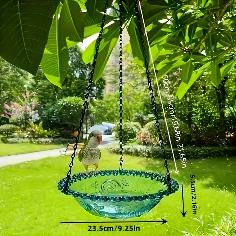 Comedero y Bebedero Colgante para Pájaros de Jardín – Bandeja Multiusos de Exterior y Soporte Decorativo