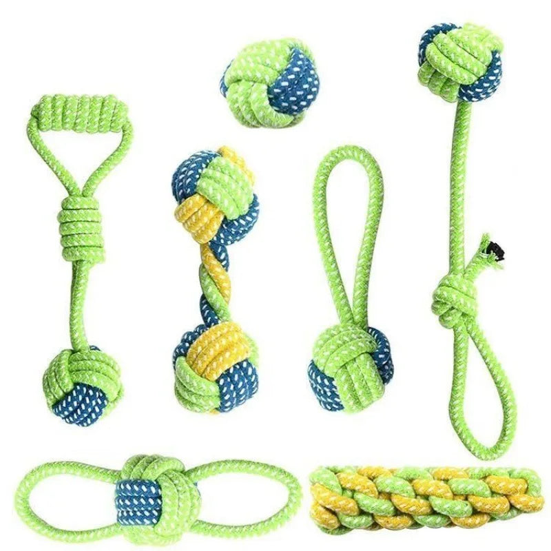 Juguete Mordedor de Cuerda de Algodón con Pelota para Perros – Cuerda Interactiva con Efecto Hilo Dental para Limpieza Bucal, Masticación y Juegos de Tirón (Razas Pequeñas y Grandes)